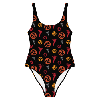 Red and Orange One Piece Swimsuit