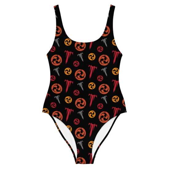 Red and Orange One Piece Swimsuit