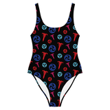 Blue & Red One Piece Swimsuit
